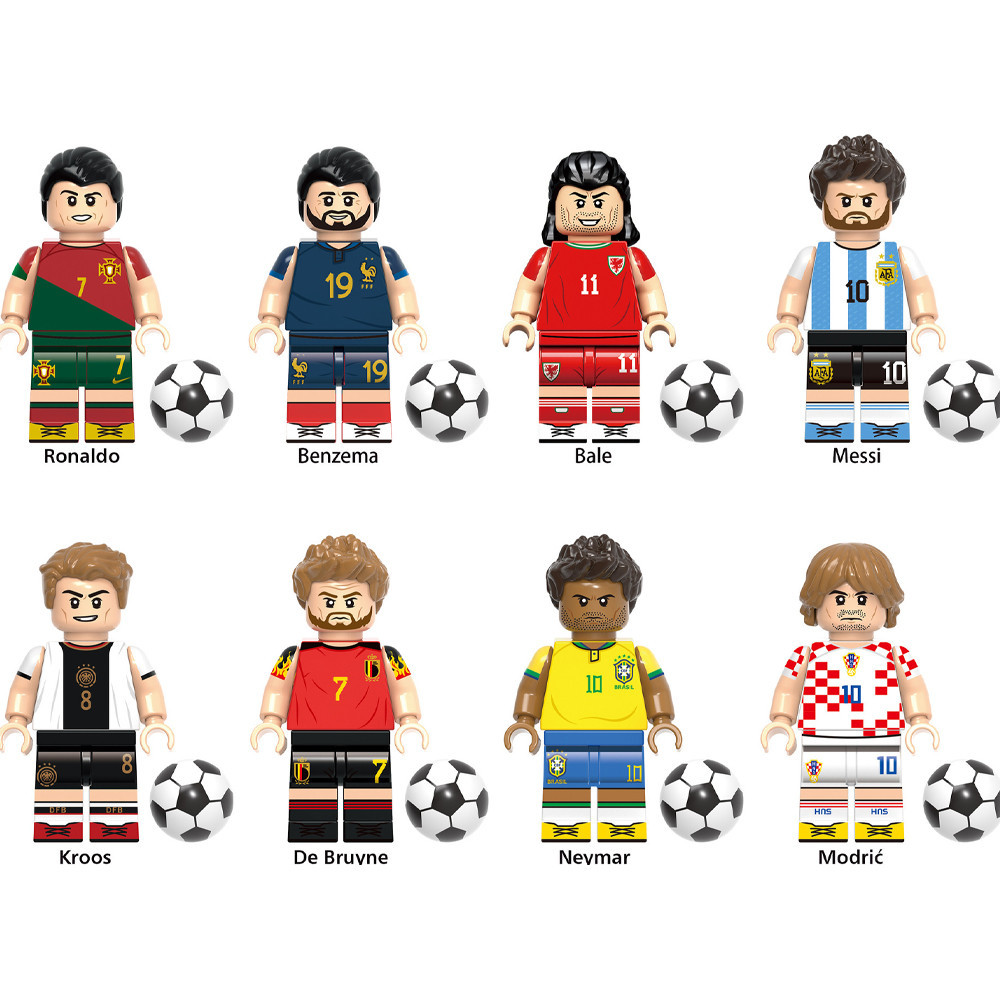 SQ3 World cup Messi Mbappe Cristiano Ronaldo Kane Neymar Đồ chơi lắp ráp trẻ em Khối xây dựng quà tặng QS3