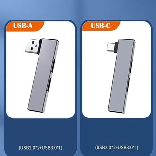HUB USB-C VOIDLESS, Bộ chia Type-C hợp kim nhôm khuỷu tay, Bộ chuyển đổi máy tính xách tay 3 TRONG 1 tốc độ cao đa năng Phụ kiện máy tính