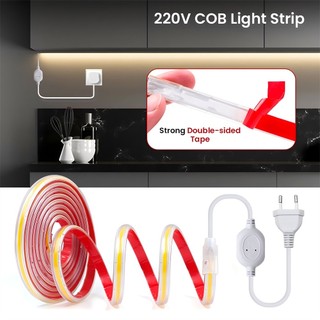 Đèn LED dải 5M COB 12V 24V 220V RA90 Độ sáng cao COB Băng thanh linh hoạt Ruy băng có thể điều chỉnh độ sáng tuyến tính cho phòng Sân vườn Khách sạn Giáng sinh Trang trí xung quanh nhà