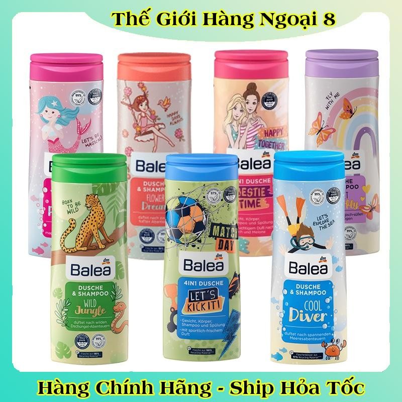 [auth] Sữa tắm gội Balea cho bé trai và bé gái 300ml- Nội địa Đức Đủ Bill [Hot]