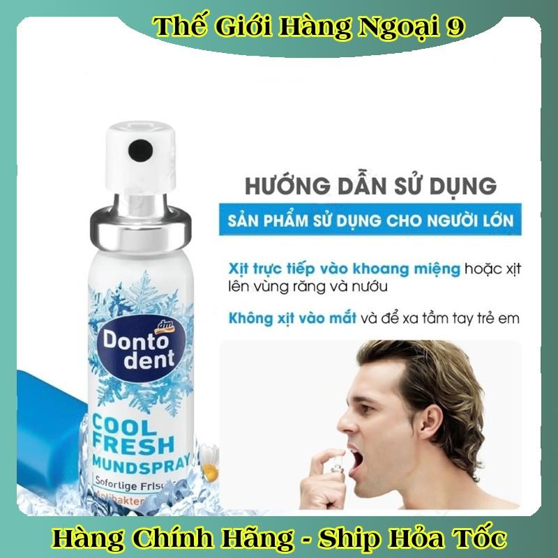 [DATE MỚI ĐỦ BILL] XỊT THƠM MIỆNG DONTODENT 15ML KHÁNG KHUẨN CỦA ĐỨC