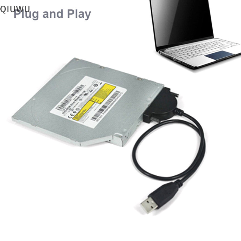 QIUWU Hot 1 Cái USB 2.0 Sang Sata II 7 + 6 13Pin Adapter Cho Notebook CD / DVD ROM Slimline Drive Chuyển Đổi Ốc Vít Cáp Phong Cách Ổn Định.