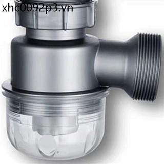 Chậu Rửa Cống Phụ Kiện Khử Mùi Cốc Đơn Hai Khe Cắm Nhà Bếp Ống Rửa Chậu Ống Bầu Trong Suốt Cốc Thoát Nước Sàn