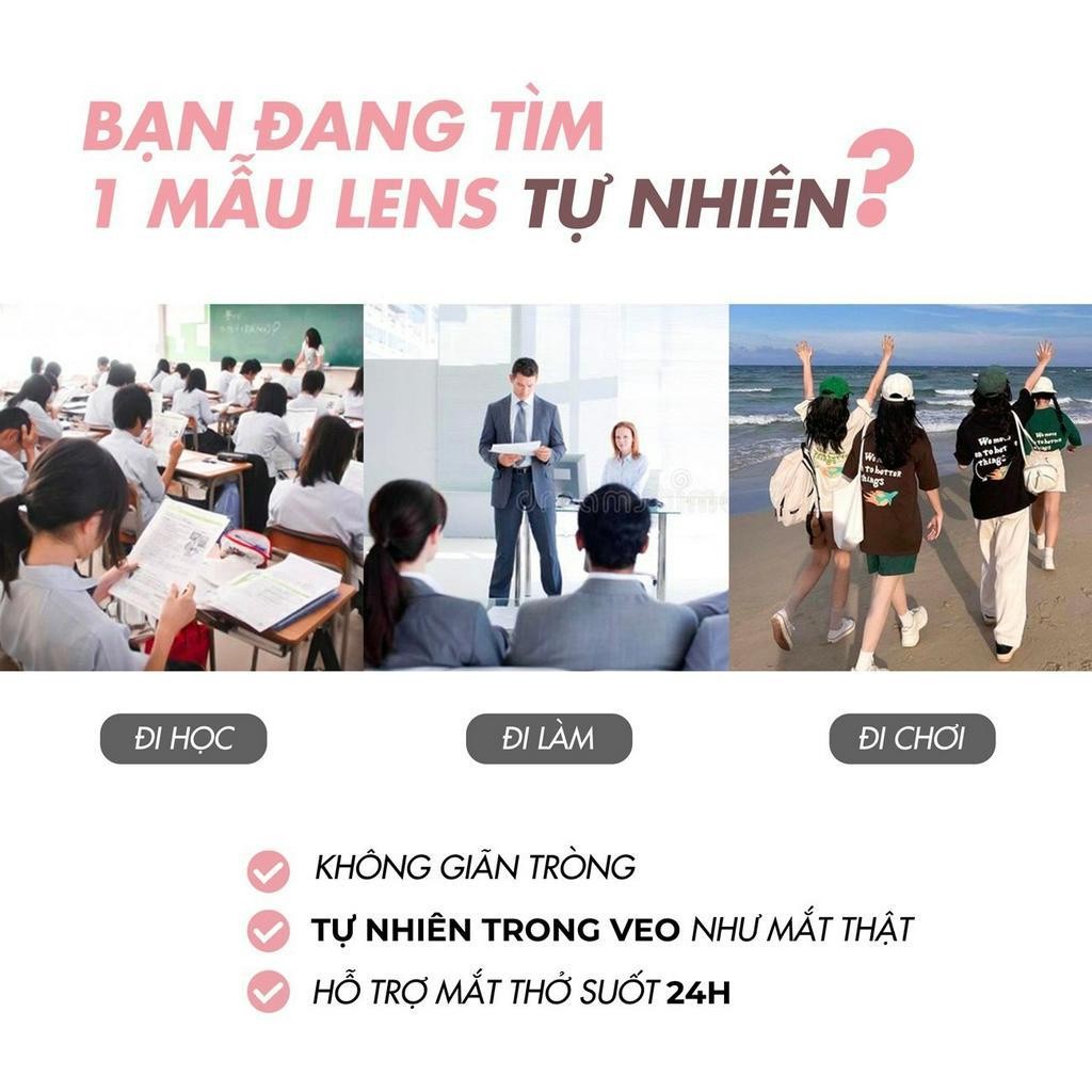 Lens cận SEOUL BROWN màu nâu trầm tự nhiên 💥HÀNG CAO CẤP💥 Kính áp tròng Hàn Quốc có độ cận 0-8, không cộm, GDia 12.8mm