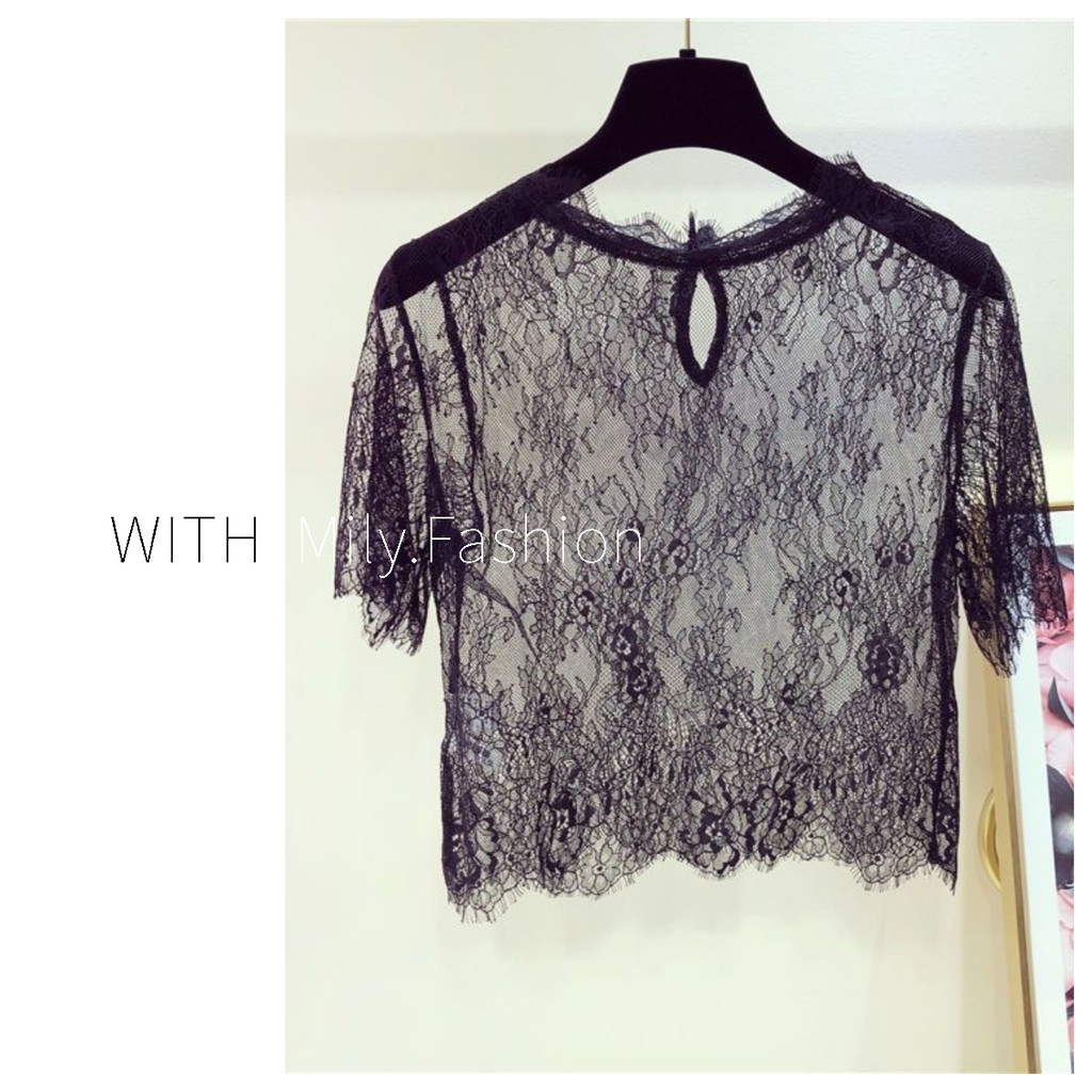 Milyfashion Pure Desire All-Match Mi Ren Nhìn Xuyên Qua Top Giữa Tay Đáy Áo Sơ Mi