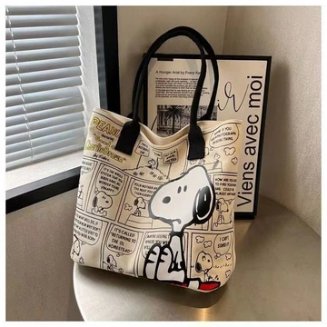Dễ Thương Snoopy Túi Vải Túi Tote Nữ Mùa Hè Dung Tích Lớn Túi Hoạt Hình Hợp Thời Trang Snoopy Túi Tote Đeo Vai Phù Hợp Với Túi Vải Snoopy Hoạt Hình Túi Vải Snoo