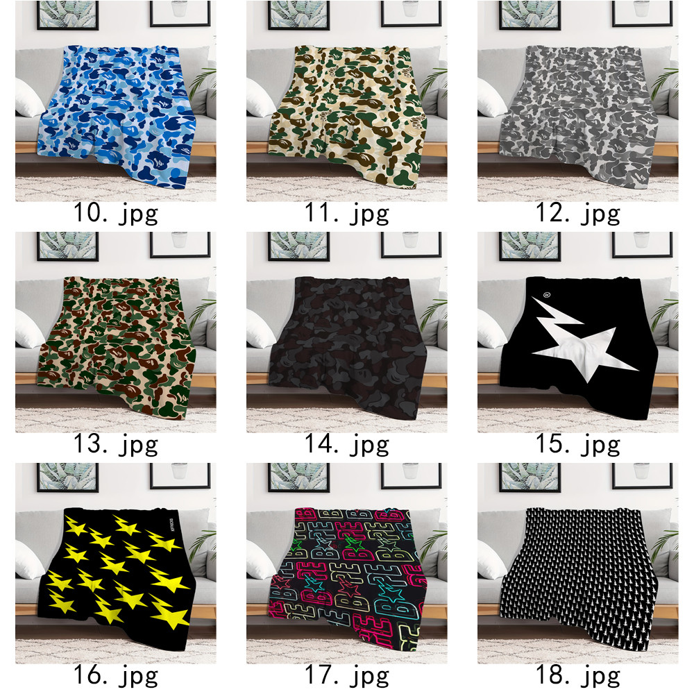 Bape Flannel Chăn Một Mặt In Flannel Chăn Điều Hòa Không Khí Chăn