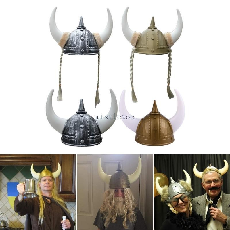 Mis VikingHelmet Mũ Có Sừng Cho Halloween Cosplay Đảng Đạo Cụ Trang Phục Nón Nhà Hát Kịch Trường Chơi Thời Trung Cổ Mũ Đội Đầu