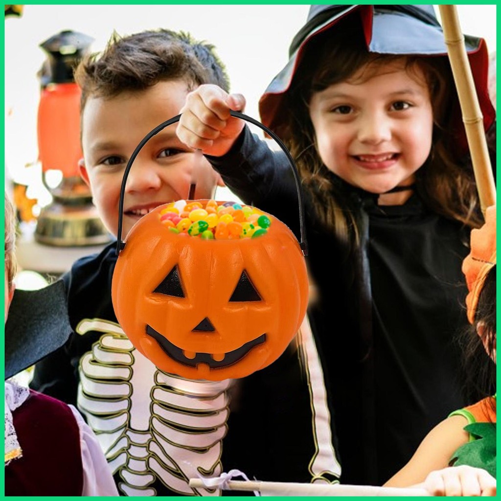 Halloween Xô Cho Trẻ Em Bí Ngô Ma Kẹo Xô Nhẹ Bí Ngô Ma Kẹo Lọ Có Thể Tái Sử Dụng Bí Ngô Ma jiwvn
