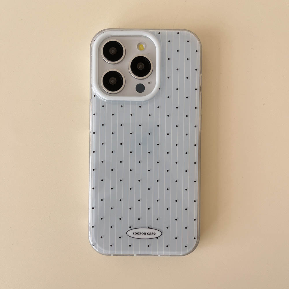 Vỏ cứng Tương thích với iPhone 12 12Pro 13 13Pro 13ProMax 14 14Pro 14ProMax 15 15Pro 15ProMax 16 16Pro 16ProMax Ốp họa tiết chấm xanh