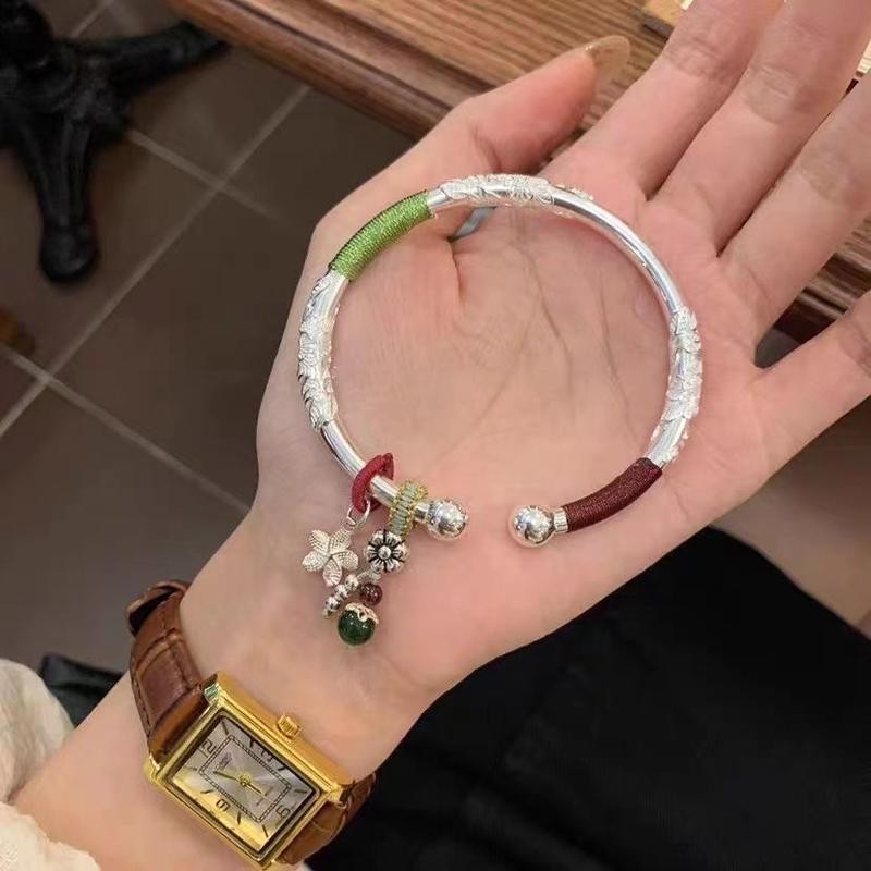 Vòng tay bạc dây đầy màu sắc mới của Trung Quốc Vòng tay bé gái