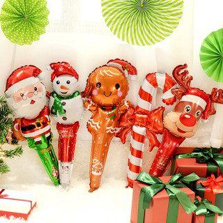 Mới Trang Trí Giáng Sinh Nhôm Phim Bóng Ông Già Noel Người Tuyết Nai Sừng Tấm Cầm Tay Dính Bóng Đồ Chơi
