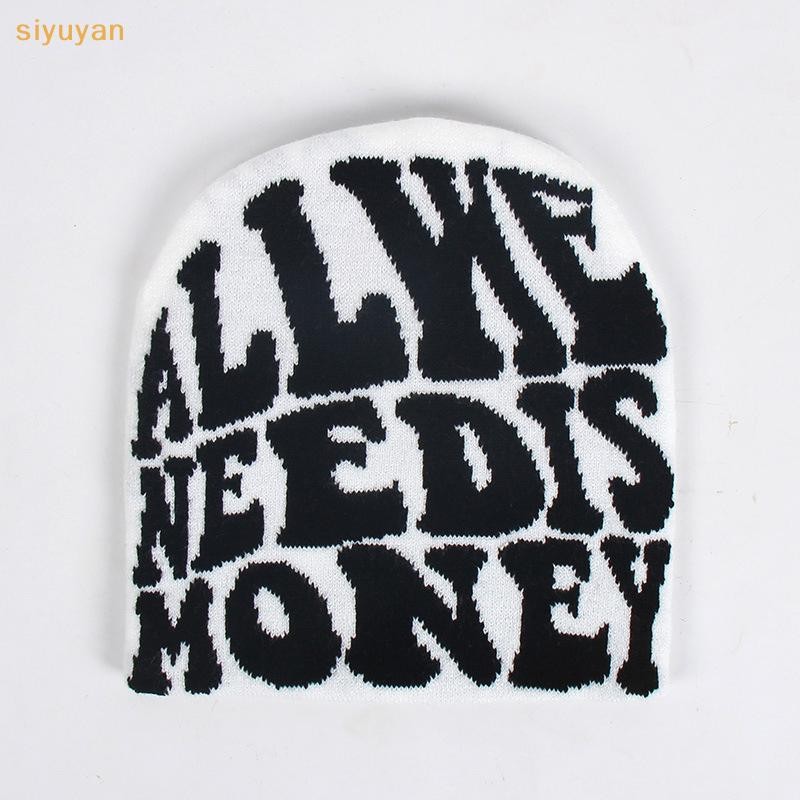 Siyuyan Vintage Y2K Len Acrylic Mũ Dệt Kim Nữ Beanie Mùa Đông Ấm Bò Bông Tai Kẹp Hip Hop Thường Ngày Skullies Mũ Ngoài Trời VN