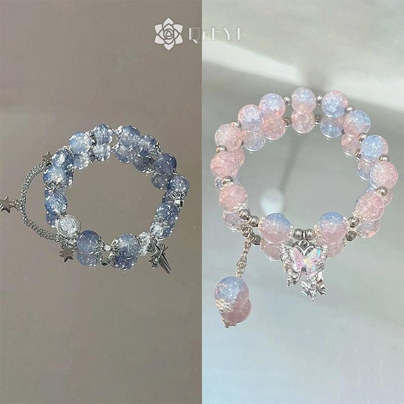 Qrhyk Ánh Sáng Ngọt Ngào sel Vòng Tay Nữ Thời Trang Giả Tưởng Đính Hạt Dây Đàn Hồi Vòng Tay Trang Sức Phụ Kiện Quà Tặng Mới