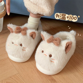 XIXITIAO Dép Cotton Nữ Ấm Áp Nhà Trong Nhà Sang Trọng Đế Mềm Dễ Thương Kitty Thoải Mái