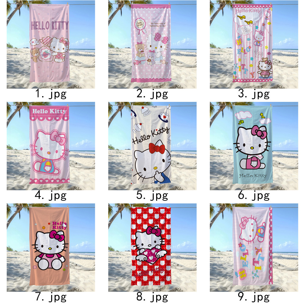 Phim hoạt hình dễ thương Sanrio Hello Kitty Khăn tắm thấm nước in một mặt