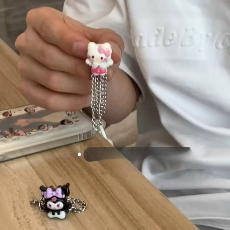 Hồi Giáo Từ Khóa Sanrio Quần Áo Dễ Thương Thắt Nút Góc Khăn Khóa HelloKitty Quần Chân Dây Xích Từ Tính Cố Định Khóa