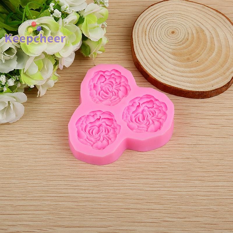 [Keepcheer] Khuôn Silicon Hoa Mẫu Đơn Cưới Cupcake Topper Fondant Bánh Decorag Dụng Cụ [Mới]