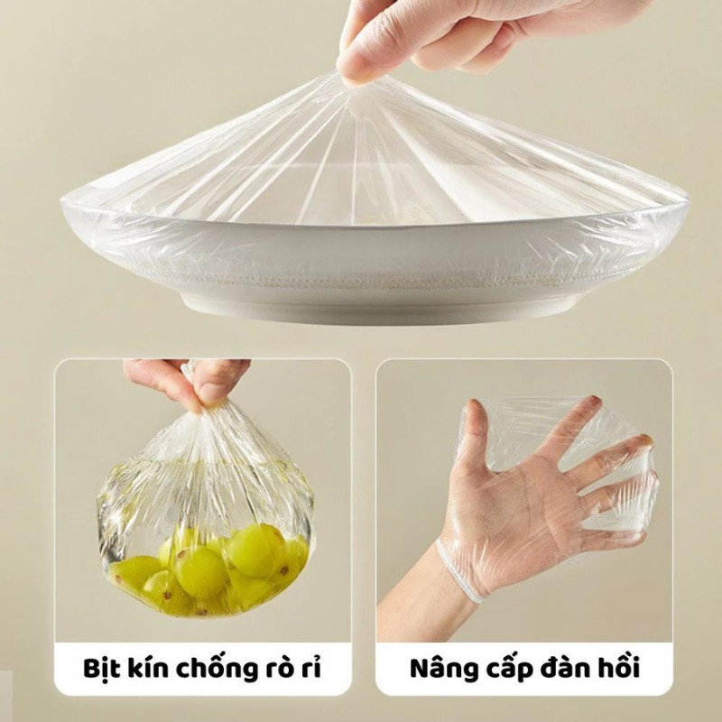 Hộp 100 Màng Bọc Thực Phẩm Dạng Rút, Nhựa PE Siêu Dai Cao Cấp Không Mùi, Chống Bụi An Toàn Tiện Lợi | 165
