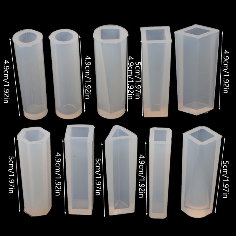 KIN Clear Crystal Epoxy Resin Mặt dây chuyền khuôn để trang sức Mặt dây chuyền làm 10 hình dạng