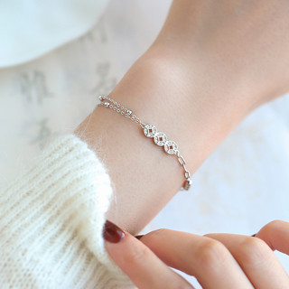 S925 Bạc Đồng Xu Vòng Tay Đơn Giản Trang Sức Thời Trang Nữ Sinh Quà Tặng