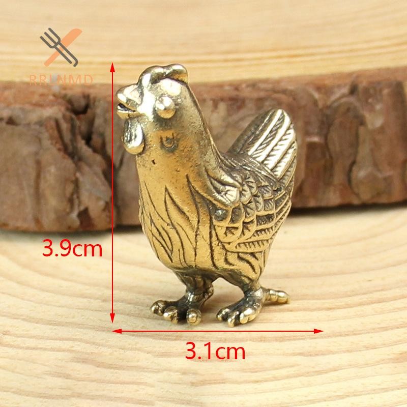 Rrlnmd Đồ trang trí động vật thu nhỏ cổ điển Tượng nhỏ bằng đồng thau cổ điển Động vật nhỏ Tượng để bàn Đồ trang trí nhà Phong thủy Trang trí thủ công MỚI