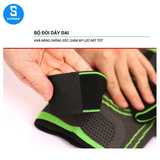 1 Quấn bảo vệ đầu gối SAMIRA đai bó khớp gối co giãn có dây trợ lực xỏ gối chống chấn thương khi tập gym đá bóng SA62