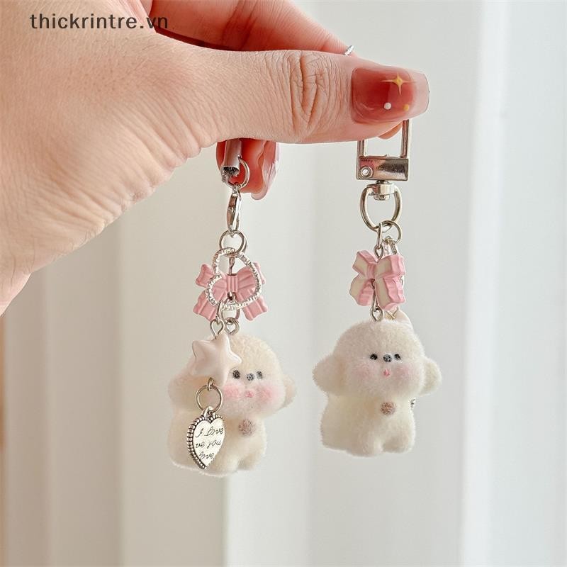 THI Hoạt Hình Dễ Thương Động Vật Đáng Yêu Đổ Xô Gấu Con Chó Con Nơ Đính Hạt Móc Khóa Mặt Dây Chuyền Ba Lô Túi Trang Trí Dây Xích Điện Thoại Cặp Đôi Quà Tặng VN