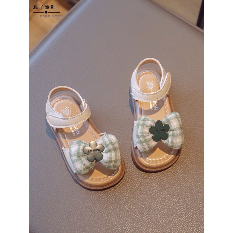 sandal bé gái dép quai hậu cho bé quai ngang nơ xinh xắn êm chân QCCC full hộp cho bé từ 3 tuổi 2152