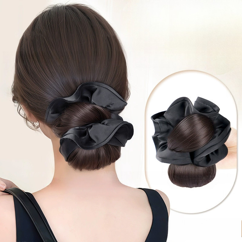 Tóc giả búi hoa sen tự nhiên - Kẹp nữ sang trọng