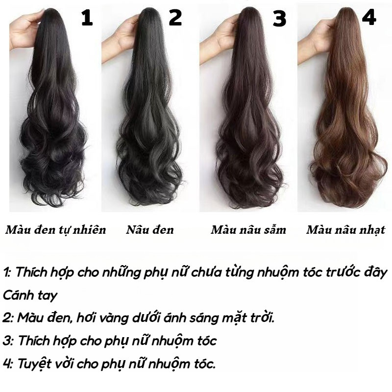 45cm Tóc Giả Đuôi Ngựa Xoăn Dài - Bồng Bềnh Tự Tin! Mái tóc xoăn tự nhiên,  Siêu mềm mại