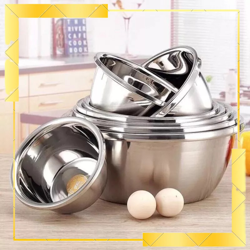 Chậu/ tô/thau sâu inox(304) siêu dày đa năng đủ size 18-20-22- 24-26-30 ...