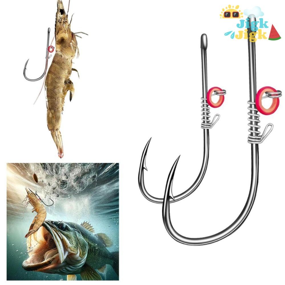 JIGK Móc mồi tôm sống và giun mềm, lưỡi câu thép carbon cao cấp, phù hợp câu cá biển