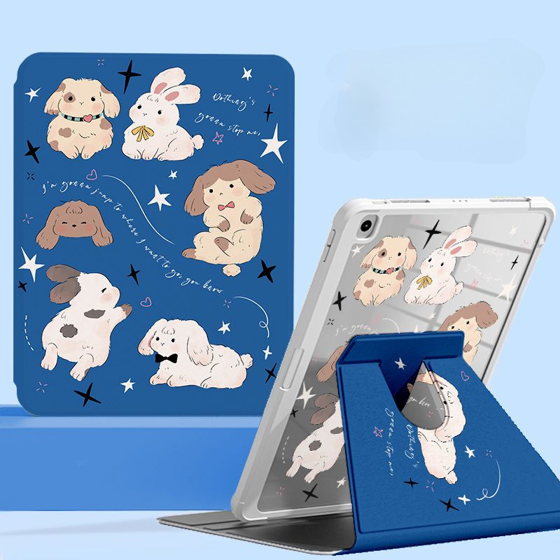 Ốp bảo vệ cho Samsung Galaxy Tab A7 lite 8.7inch A9 + S9 FE + S10ULTRA Tab S6 lite 2024 S7 + / S8 + / S7FE S10 FE + Vỏ máy tính bảng hoạt hình dễ thương có giá đỡ bút chì