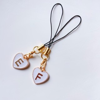 Mặt dây chuyền điện thoại di động diy White Love Letter Mặt dây chuyền điện thoại di động