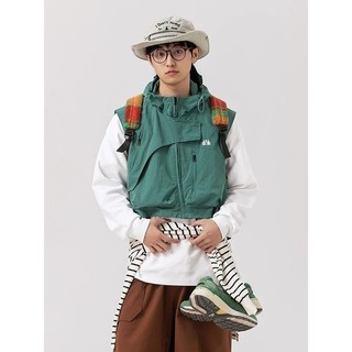 Áo vest nam có mũ trùm đầu phong cách Harajuku Nhật Bản, phù hợp thời trang thể thao