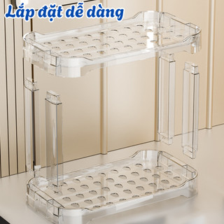 (SẴN) Kệ Đựng Mỹ Phẩm Để Bàn Trong Suốt 3 Tầng MAISON, Giá Để Đồ Nhà Tắm Đa Năng Tiện Lợi Có Lỗ Thoát Nước Chống Ẩm Mốc