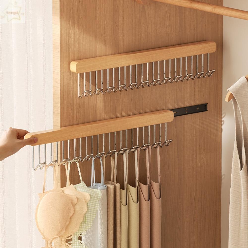 Thanh treo móc quần áo bằng kính thiên văn AWNGD, Đồ dùng tủ quần áo Giá phơi kéo gia dụng, Móc treo lưu trữ quần áo tiết kiệm không gian bền đa chức năng