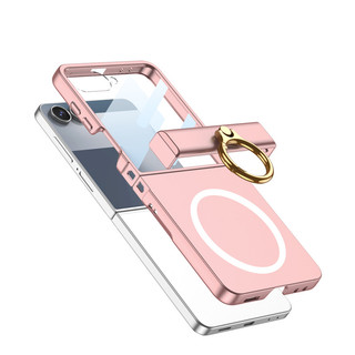 Ốp Lưng Từ Tính Cho Samsung Z Flip 7 6 5 Flip7 Flip6 Flip5 5G PC Siêu Mỏng Cứng Bản Lề Gấp Vỏ Bảo Vệ Có Phim Cường Lực