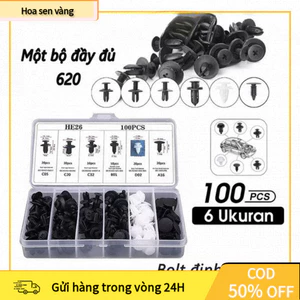 【24H】Set 100 đinh tán nhựa, ốc vít nhựa, chốt nở cho phụ tùng xe ô tô chốt nhựa vít nở nhựa