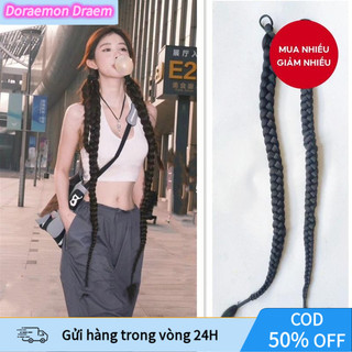 [COD] Tóc giả siêu dài kiểu thắt bím đuôi ngựa 70cm/60cm, chất liệu tổng hợp, dùng cho nữ cực xinh xắn