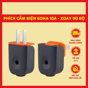 Phích cắm điện Goha chân dẹt xoay gập 90 độ 10A chịu tải cao 2500W
