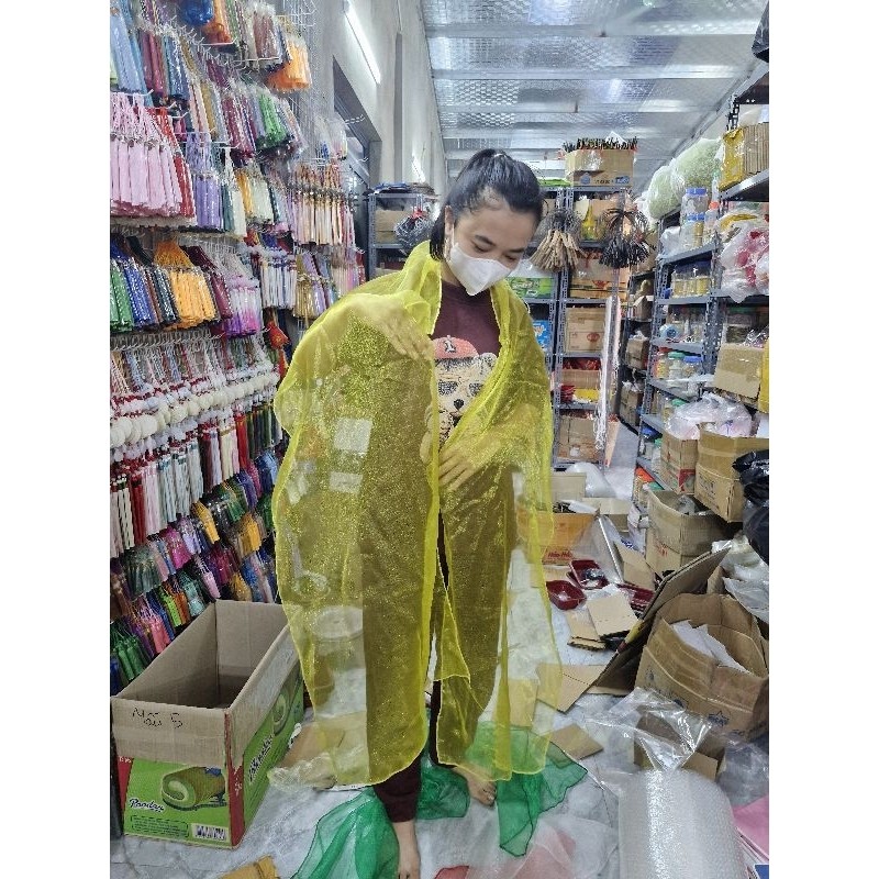 Dải lụa múa vải voan cát ánh kim vải múa dân tộc thái dùng để biểu diễn văn nghệ