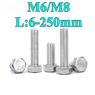 (((LXY) Bulong lục giác ngoài inox 304, ốc inox  lục giác ngoài M6 / M8 * L: 6-250mm (RM-VN-1)