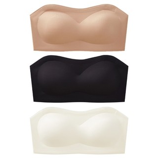 Áo Lót Dây Bandeau Bralette Chống Trơn Trượt Silicon, Liền Mạch và Không Dây Có Đệm Ống Cho Tập Luyện