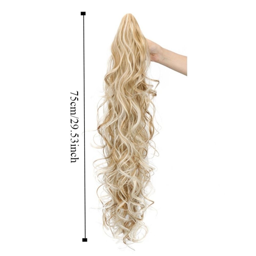 GOJO Móng Vuốt Kẹp Tóc Giả Đuôi Ngựa Ombre Xoăn, Dễ Dàng Sử Dụng Hằng Ngày