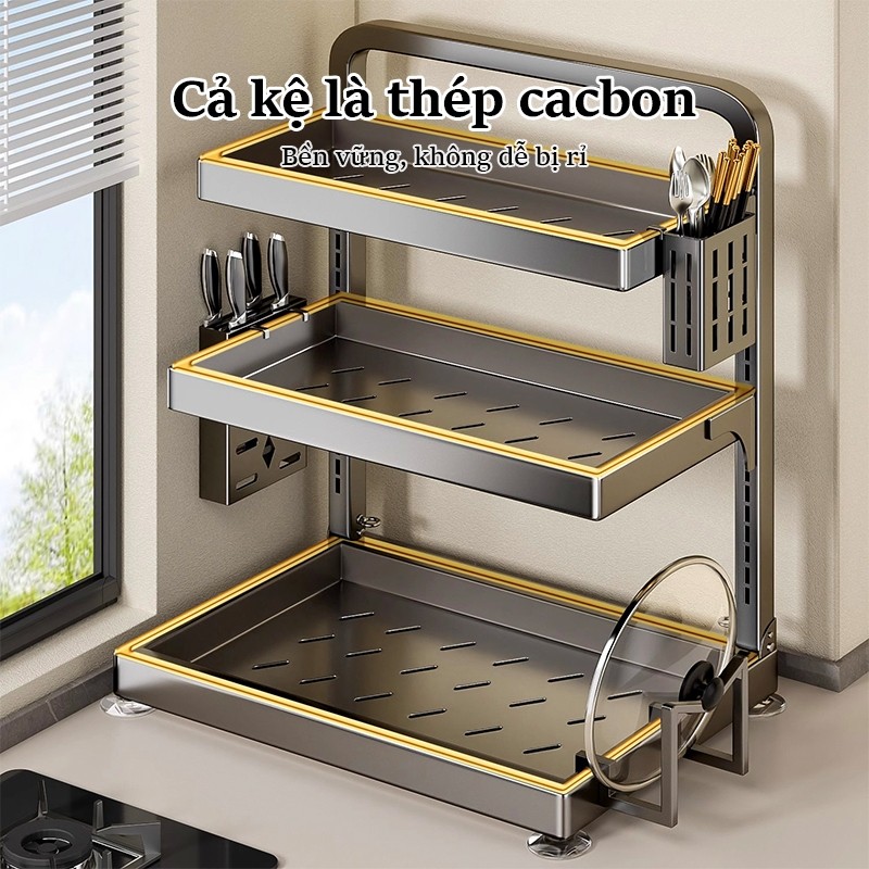 Lifinity Kệ Đựng Gia Vị Thông Minh 2 Tầng - Thép Carbon Cao Cấp, Có Thể Điều Chỉnh Độ Cao, Chống Gỉ Hiệu Quả