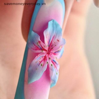 [savemoneyeveryday] Khuôn hoa 3D làm móng tay, silicone, mẫu cánh hoa lily, khuôn nhựa, khắc nghệ thuật
