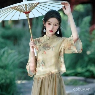 Bộ Đồ Hai Mảnh Cho Phụ Nữ, Phong Cách Phương Đông Trung Hoa, Thích Hợp Mặc Mùa Hè