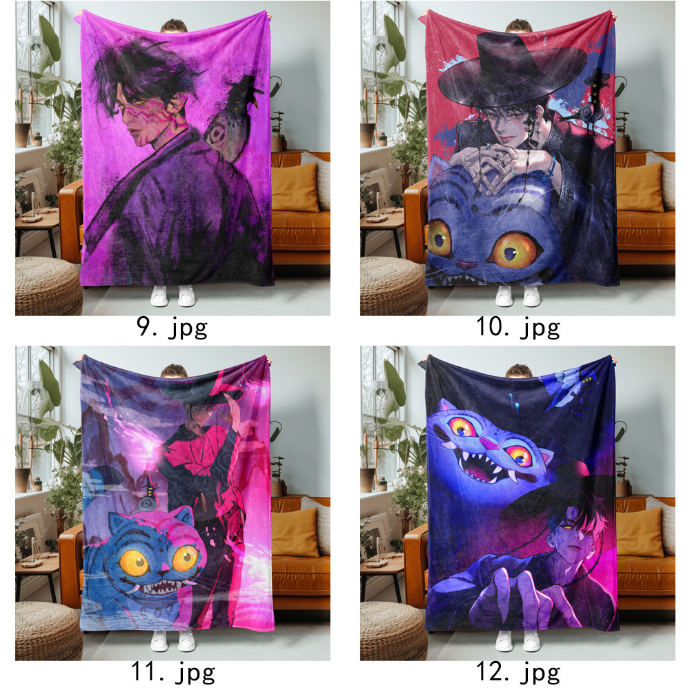 KPop Saja Boys Chăn Flannel in hình một mặt cá tính cho ghế Sofa, giường ngủ, văn phòng hoặc du lịch